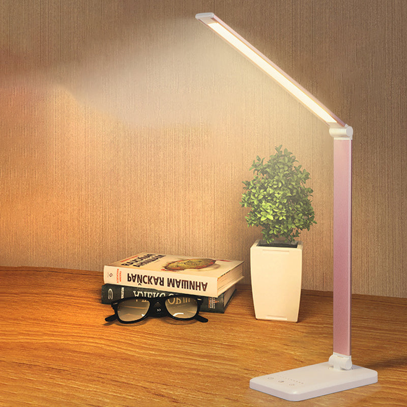 USB Table Lamp with Touch Control, Metal Task Folding LED Table Light for Bedroom