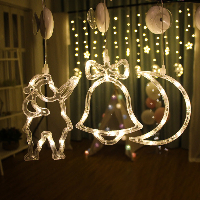 Christmas LED String Lights in Modern Creative Style White Plastic Decorative Lamp with Sucker