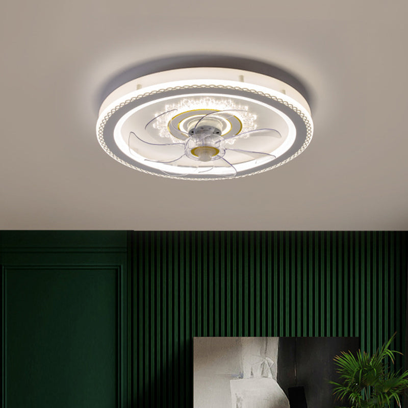 Ventilateur de plafond LED Circle blanc Lumière Élect