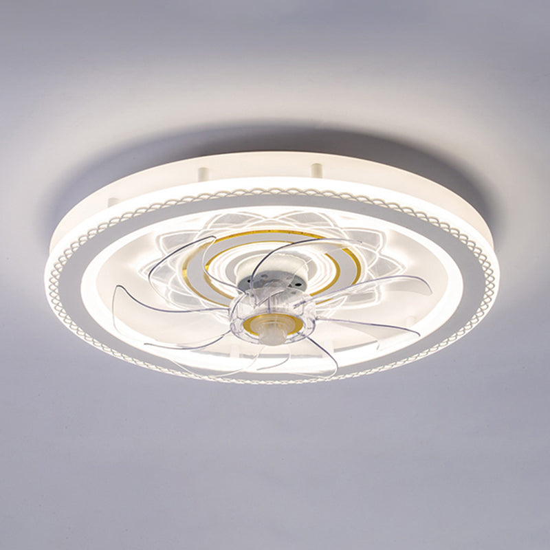 Ventilateur de plafond LED Circle blanc Lumière Élect