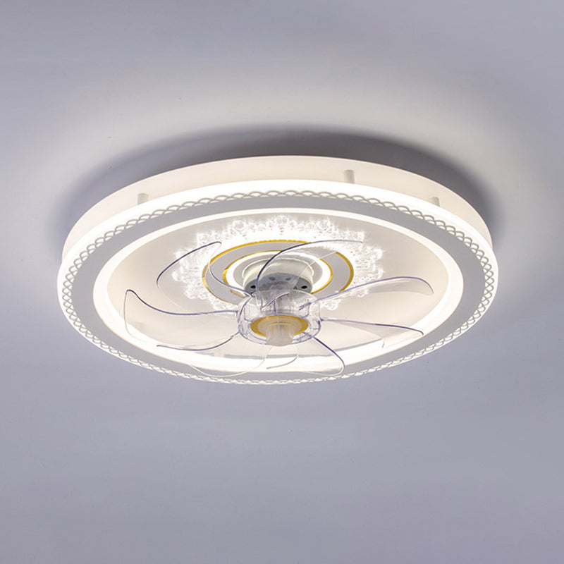 Ventilateur de plafond LED Circle blanc Lumière Élect