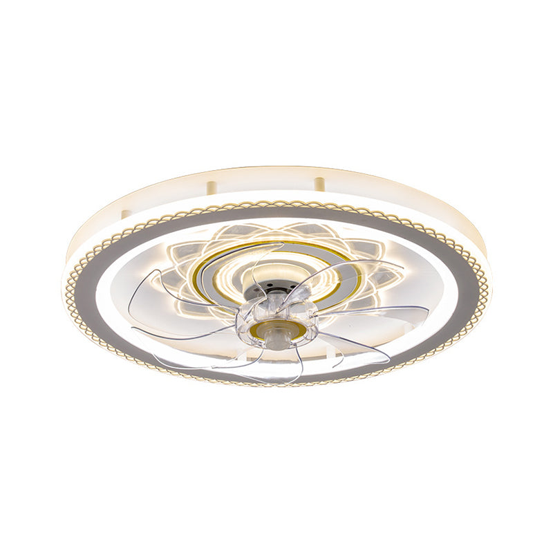 Ventilateur de plafond LED Circle blanc Lumière Élect