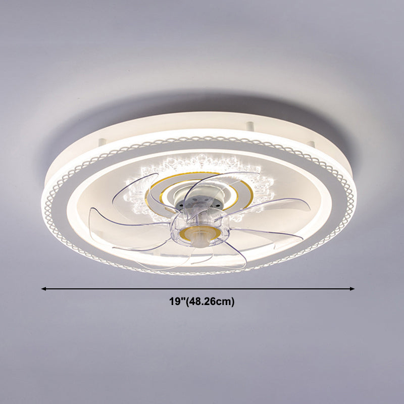 Ventilateur de plafond LED Circle blanc Lumière Élect