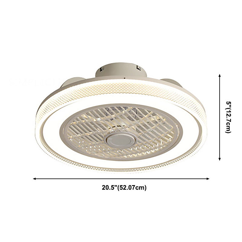 Lampada da ventola a soffitto da 20 "Lampada a ventola minimalista LED LED LED SEMILE per camera da letto