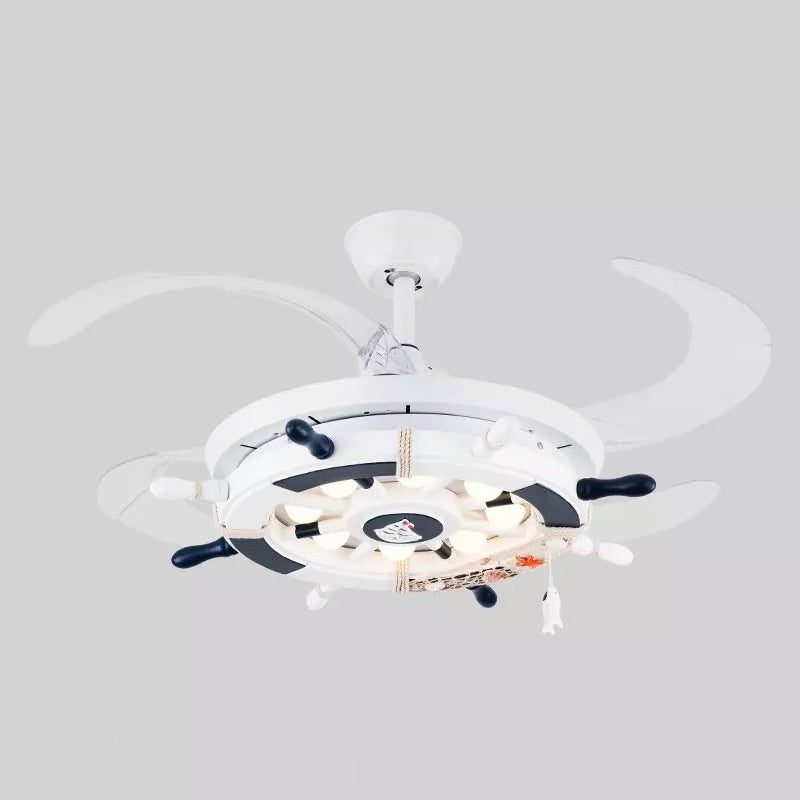 42 "Carton Cartoon Plafond Plafond Lampe à la lampe métallique Child Metallic LED Semi Flush Light