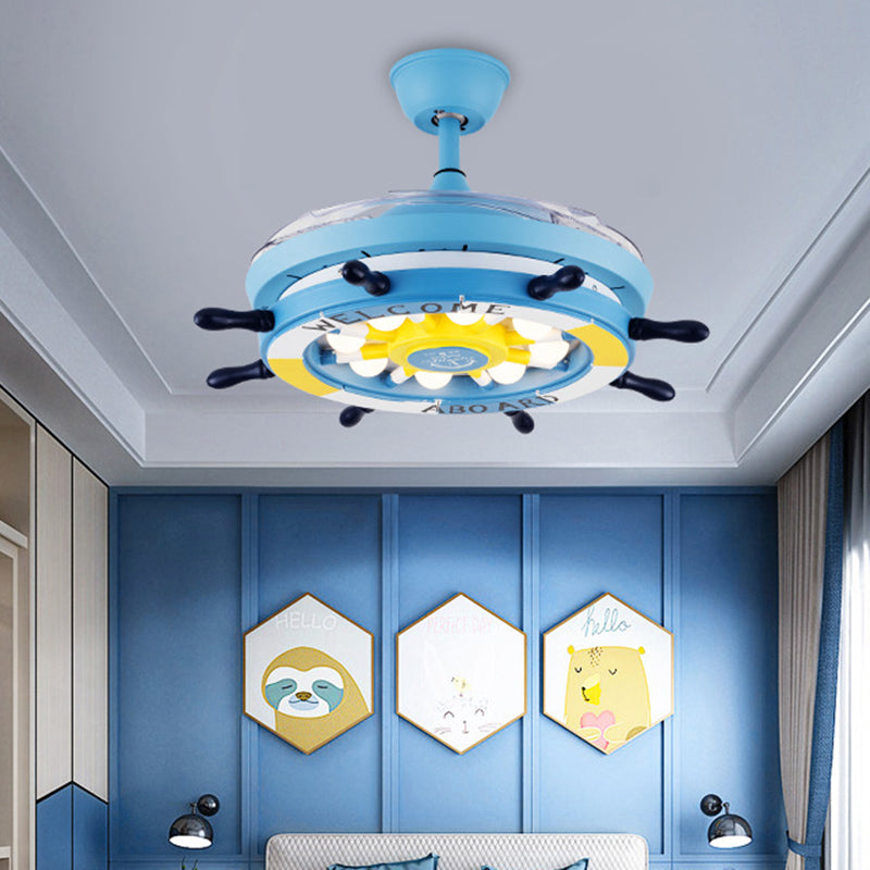 42 "Carton Cartoon Plafond Plafond Lampe à la lampe métallique Child Metallic LED Semi Flush Light