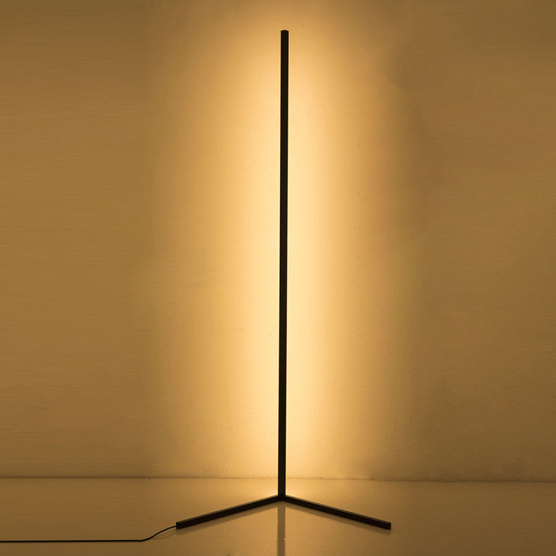 Modern Simplicity LED Floor Lamp Lacquered Iron Linear Floor Lamps with Acrylic Shade