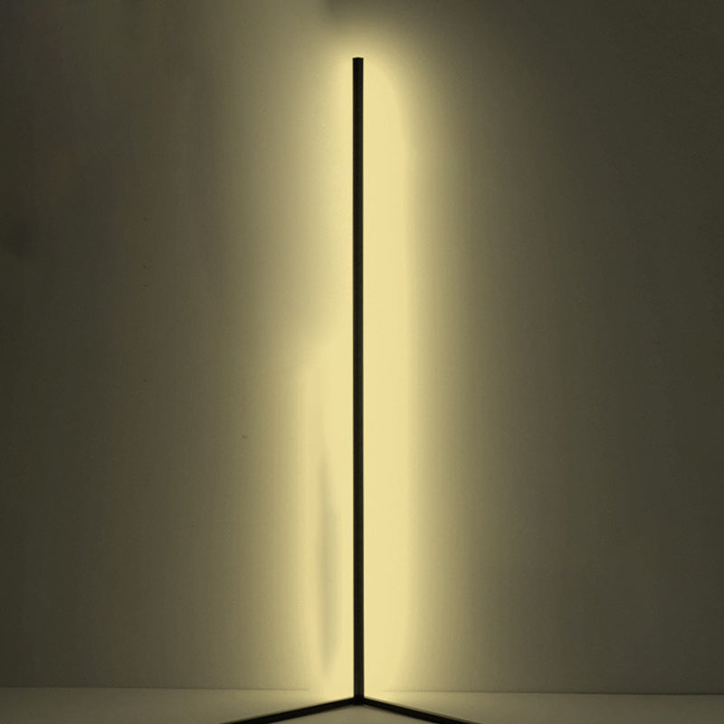 Modern Concise LED Floor Lamp Lacquered Aluminium Linear Floor Lamps with Silicone Shade