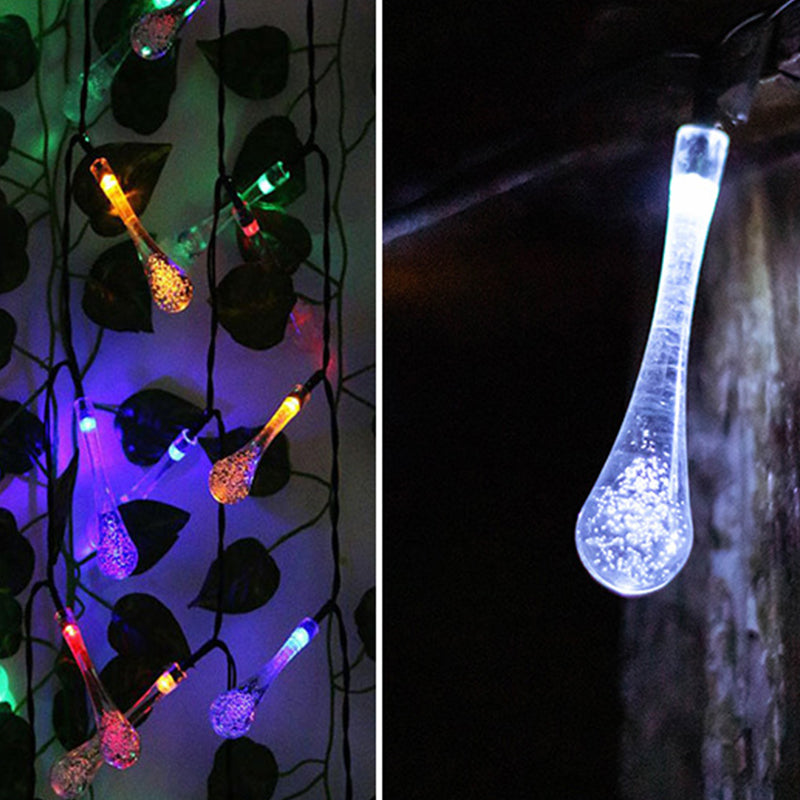 Solar Power LED Decorative Lamp in Modern Creative Style Plastic Teardrop String Lights