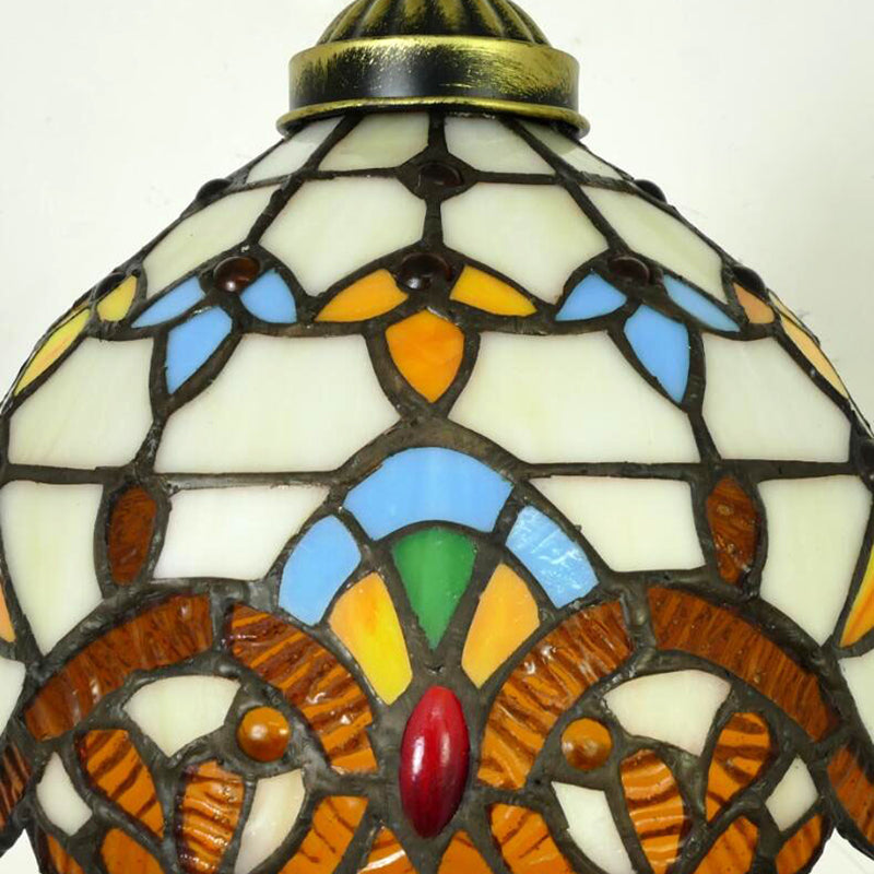1-Licht-Hemisphäre Anhänger Leicht Tiffany Handgerollte Kunstglas Hängende Leuchte