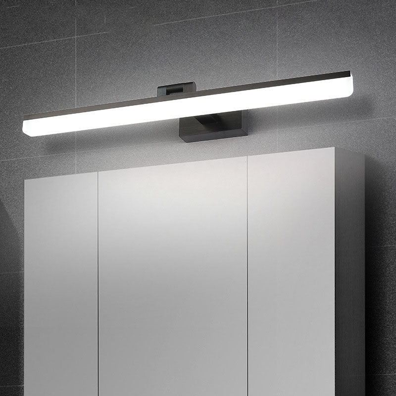 Metal de 1 luces lineal mata de pared de estilo moderno lámpara de montaje de pared de espejo moderno