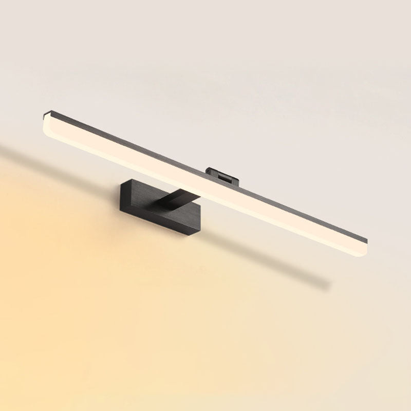 Metal de 1 luces lineal mata de pared de estilo moderno lámpara de montaje de pared de espejo moderno