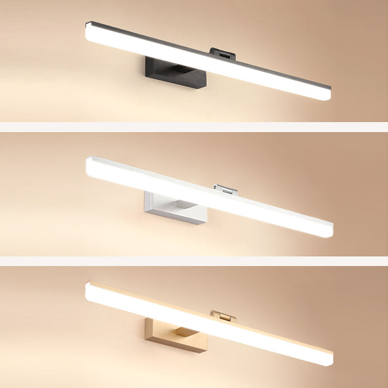 Metal de 1 luces lineal mata de pared de estilo moderno lámpara de montaje de pared de espejo moderno