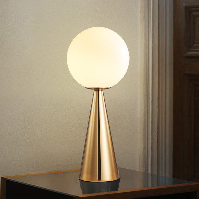 Gold Globe Glass Table Lamp in Modern Luxury Style Wrought Iron Desk Lamp for Interior Spaces