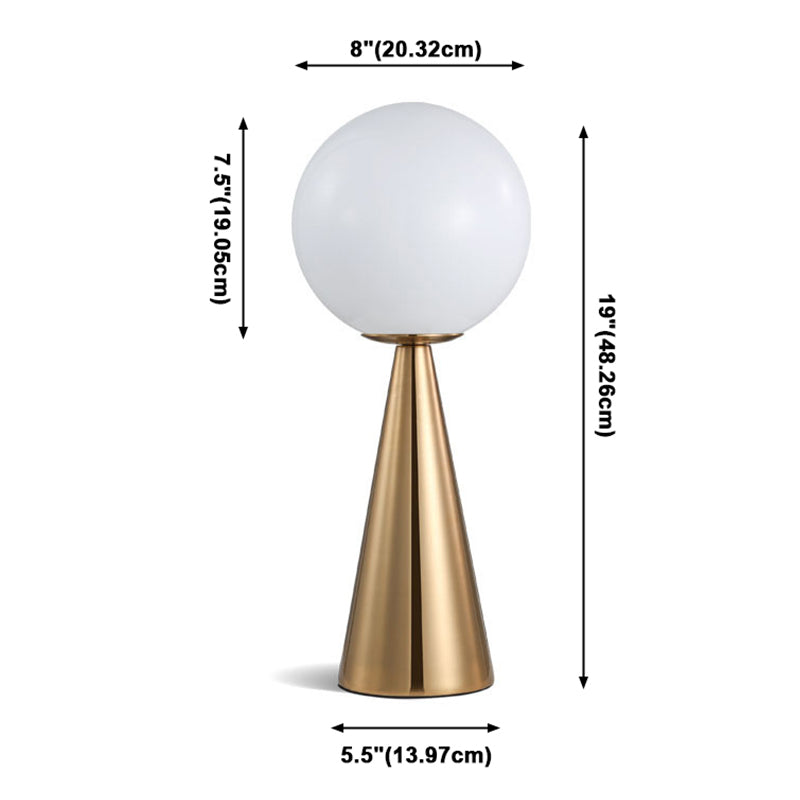 Gold Globe Glass Table Lamp in Modern Luxury Style Wrought Iron Desk Lamp for Interior Spaces