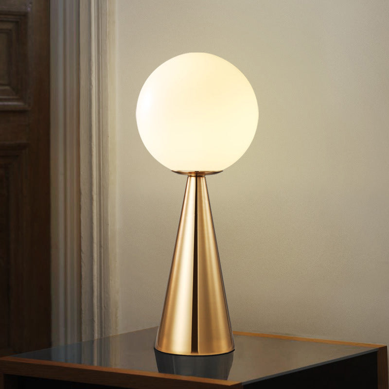 Gold Globe Glass Table Lamp in Modern Luxury Style Wrought Iron Desk Lamp for Interior Spaces