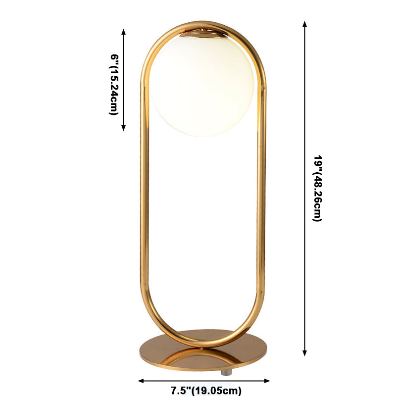 Contemporary Style Ball Shaped Table Lamp Glass 1 Light Night Table Lamps for Bedroom