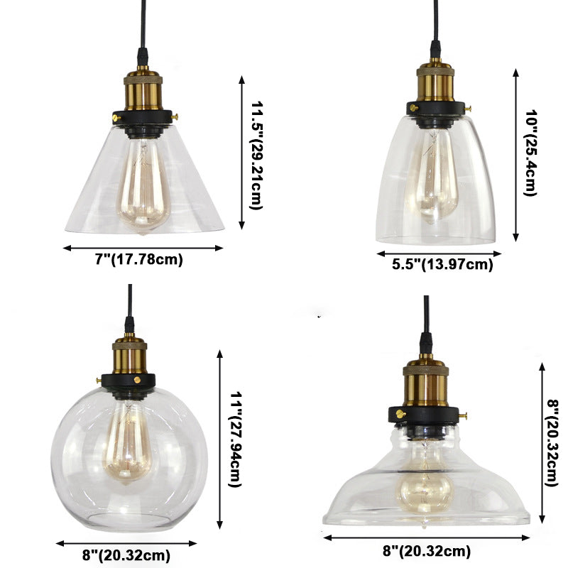 1-Light Geometric Pendant Ceiling Lights Modern Glass Pendant Light Fitting