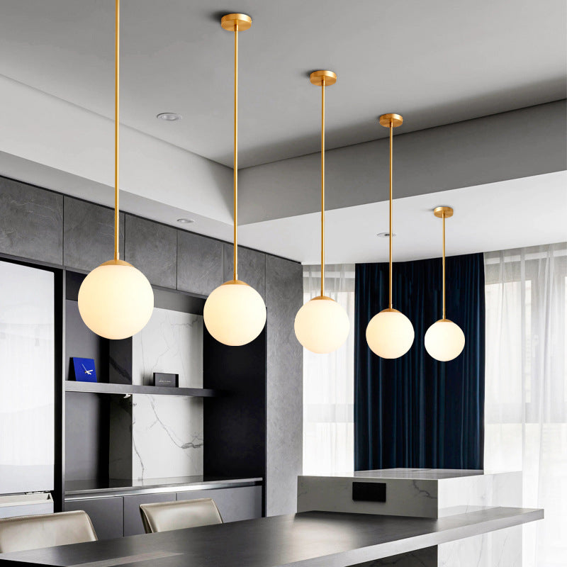 Ball Contemporary Hanging Ceiling Light 1 Light Glass Pendant Lighting Fixtures