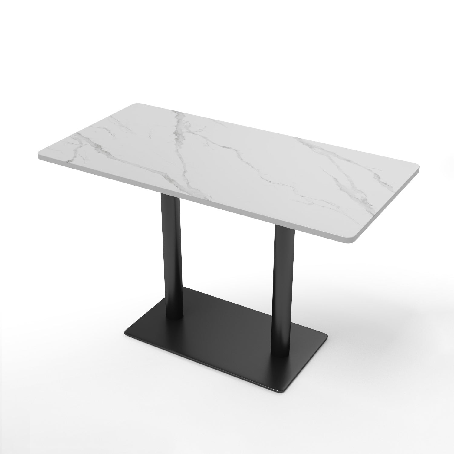 Moderne gesinterde stenen eettafel Zwart frame eettafel voor eetkamer