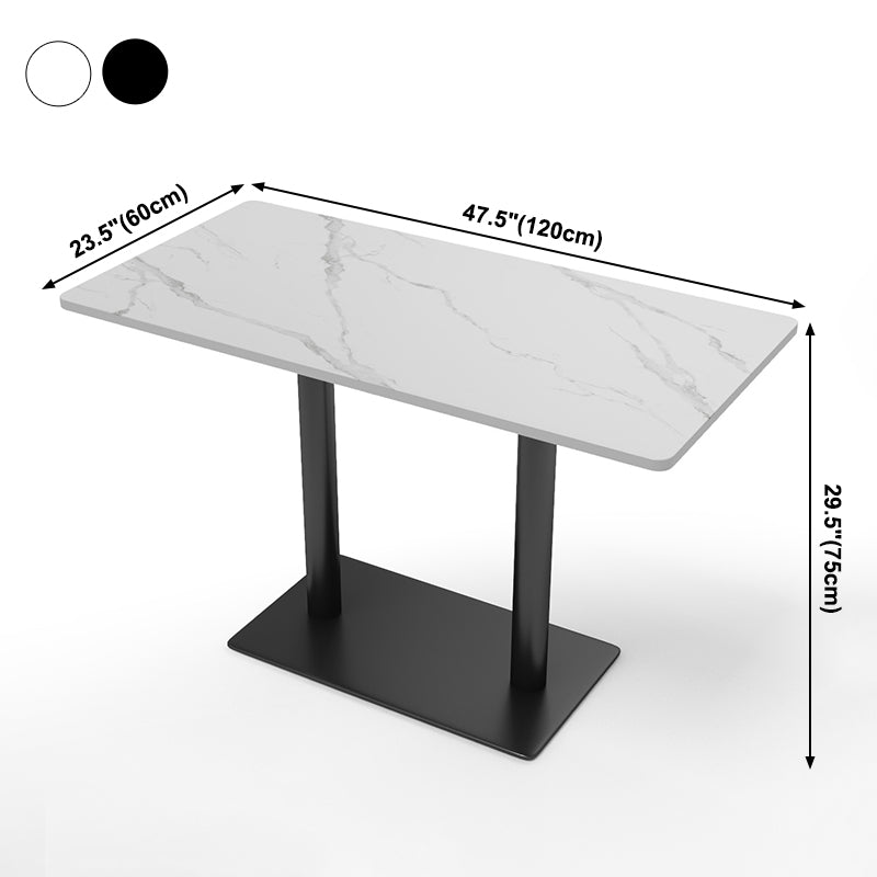 Mesa de comedor de piedra sinterizada moderna mesa de marco negro para comedor para comedor