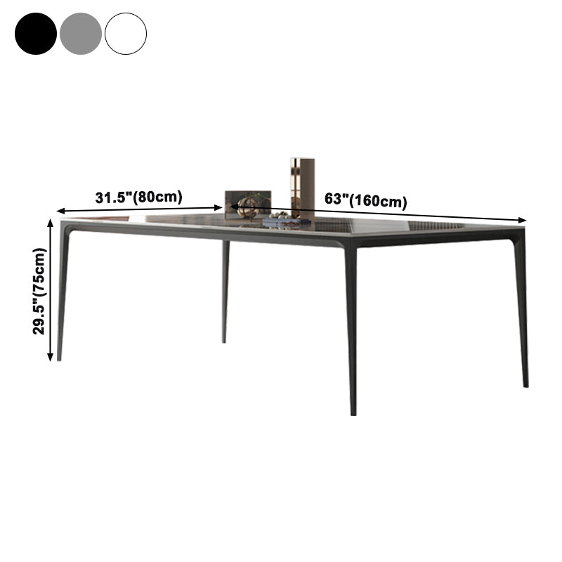 Industrial Style Home Sintered Stone Dining Table 4 Legs Base Rectangle Table