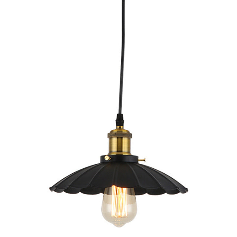 Industrial Scalloped Commercial Pendant Lighting 1 Light Metal Hanging Ceiling Lights