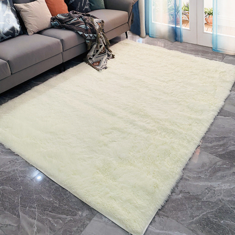 Funky Plain Shag Carpet Polyester Indoor Rug Non-Slip Backing Area Carpet for Living Room