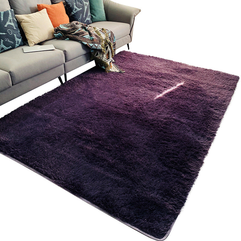 Funky Plain Shag Carpet Polyester Indoor Rug Non-Slip Backing Area Carpet for Living Room