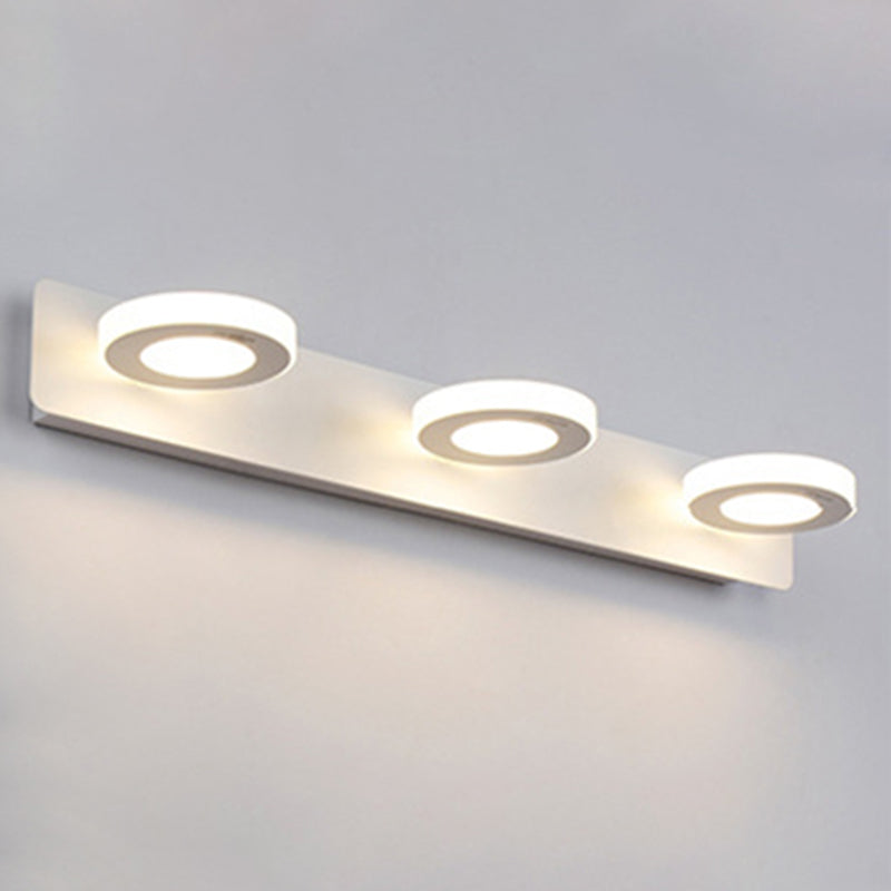 Multi-Lights Geometric Shade Wall Sconce Modern Style Metal Mirror Wall Lighting in White