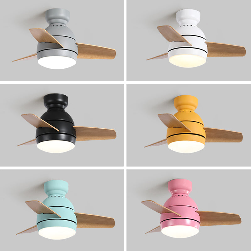 Plafond ovale lampe à fans macaron métal