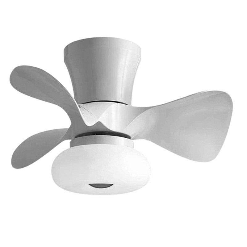 Kids Bedroom Semi Flush Light Floral LED Ceiling Fan Lamp with Acrylic Shade