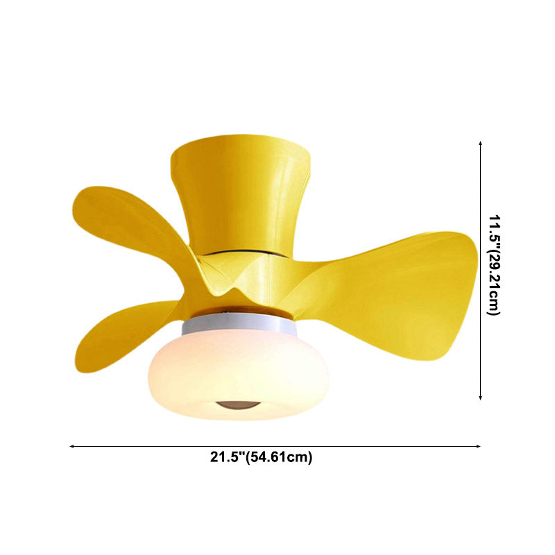 Lámpara de ventilador de techo de LED floral semi de la habitación para niños con sombra acrílica