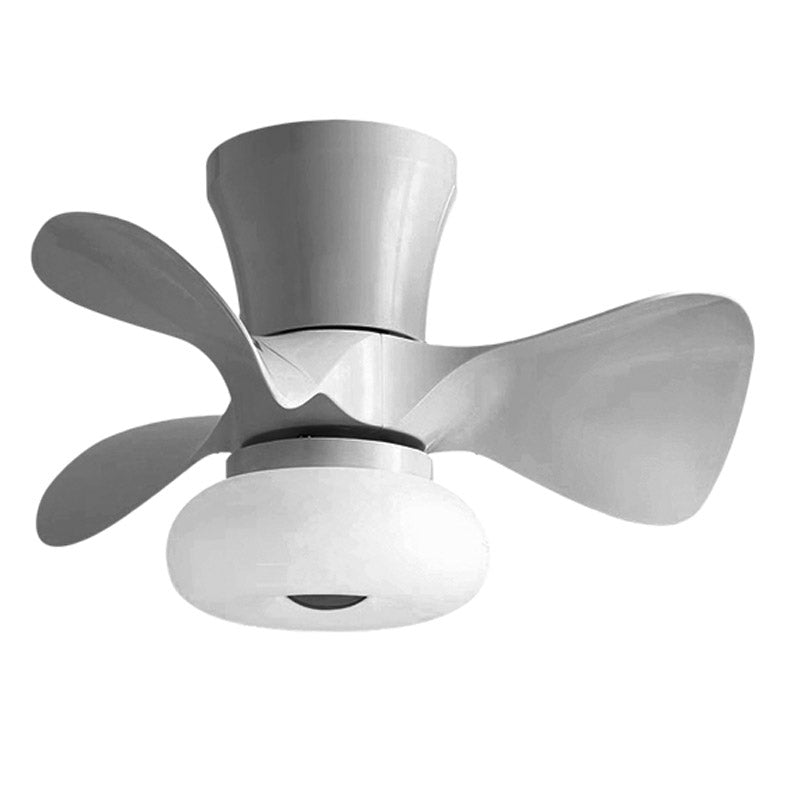 Kids Bedroom Semi Flush Light Floral LED Ceiling Fan Lamp with Acrylic Shade