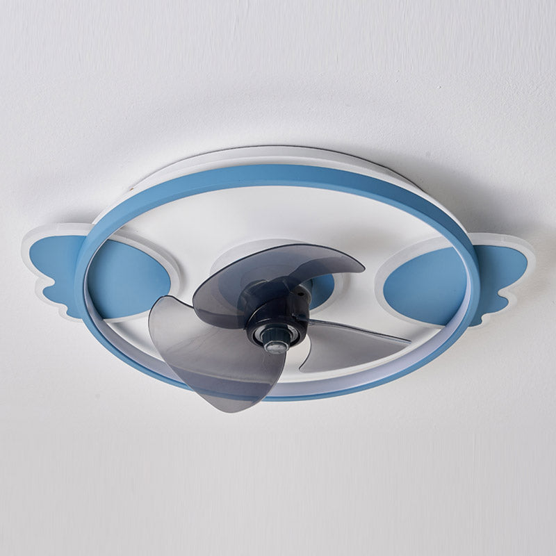 Dessin animé Ventilateur de plafond circulaire lumière acrylique enfants chambre à lad la LED de plafond de plafond