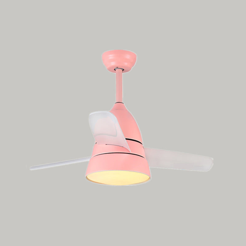 Nordique Conical suspension ventilateur clair acrylique de nuance LED Semi Flush Mount lampe