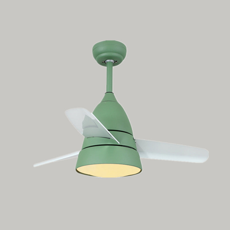 Nordique Conical suspension ventilateur clair acrylique de nuance LED Semi Flush Mount lampe