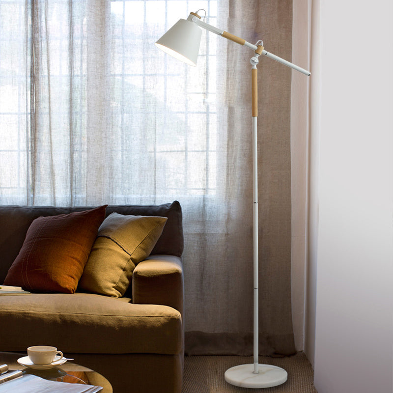 Studio conico Studio Task Luce Metallic 1 lampadina Nordica Lampada a pavimento con braccio di equilibrio