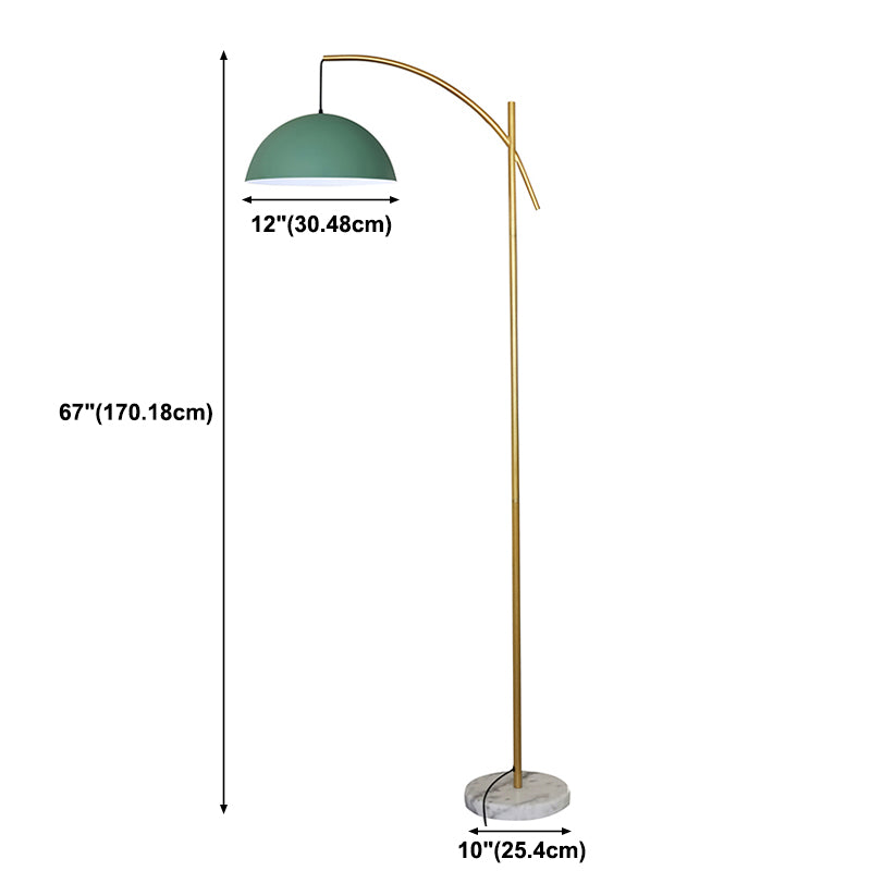Visstaaf Stijl Vloer Licht Noordse metalen 1 Kop Woonkamer Vloer Licht met een gesuspendeerde koepelschaduw