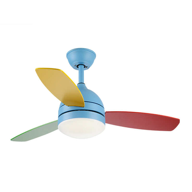 Dome Kindergarten Ceiling Fan Lamp Acrylic Macaron LED Semi Flush Mount Ceiling Light