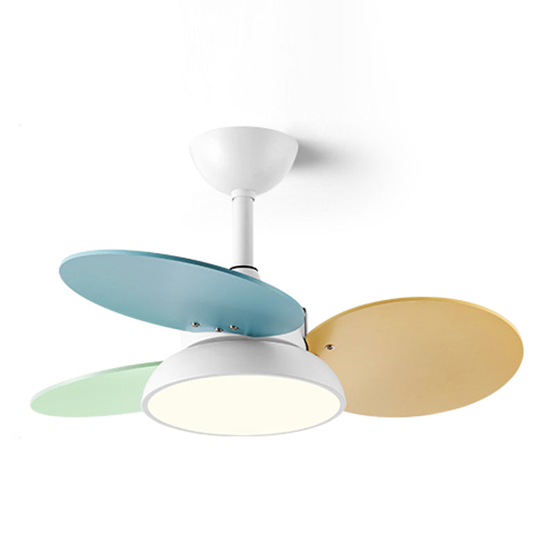 Lámpara de ventilador colgante de Circle de Macaron Círculo Metálico Metálico LED LED SEMI FLUSH LUCHE