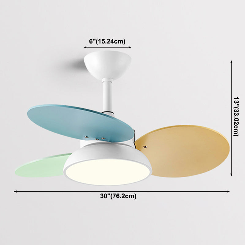 Lámpara de ventilador colgante de Circle de Macaron Círculo Metálico Metálico LED LED SEMI FLUSH LUCHE