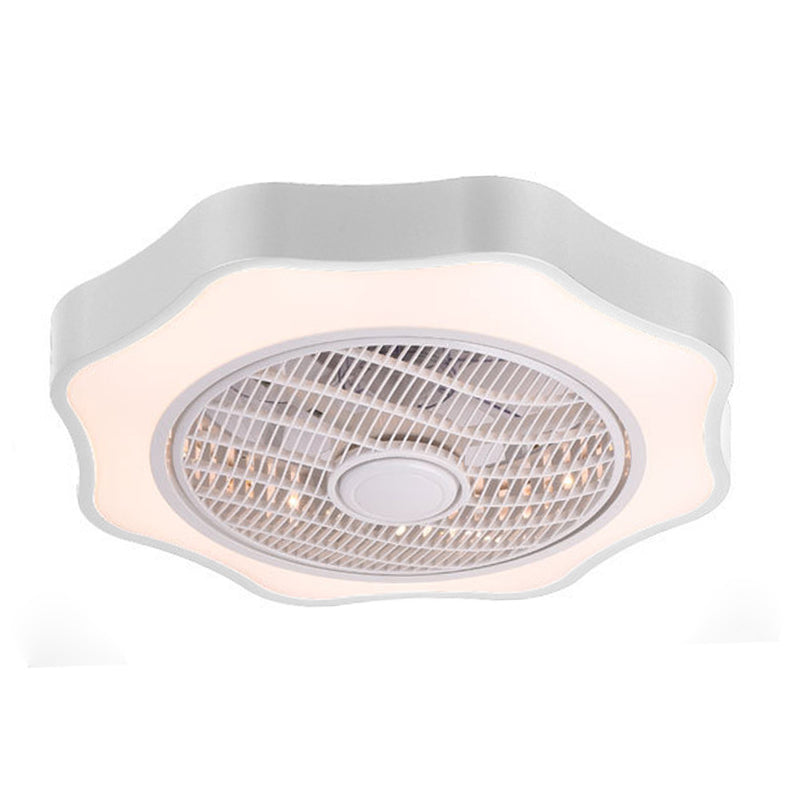 Accesorio de iluminación del ventilador de techo de metal floral lámpara de montaje semi rascilla de estilo LED para dormitorio