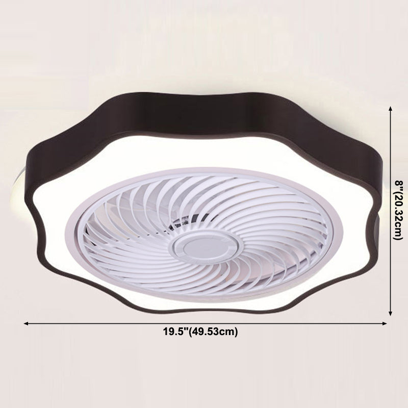 Accesorio de iluminación del ventilador de techo de metal floral lámpara de montaje semi rascilla de estilo LED para dormitorio