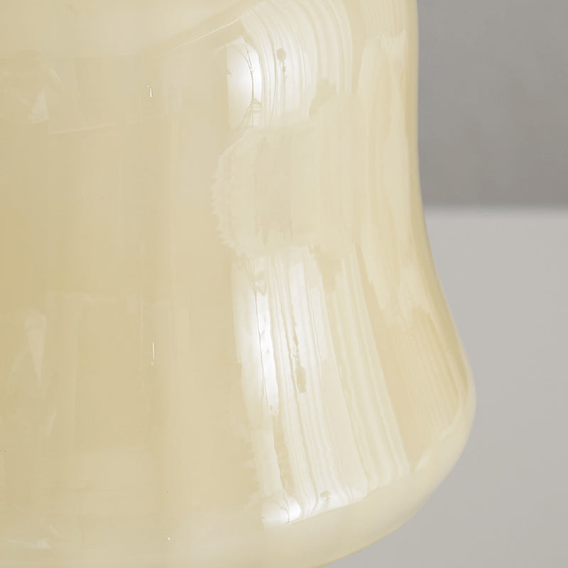 One-Bulb Table Light Modern Glazed Glass Yellow Mushroom Desk Lamp for Bedroom Living Room