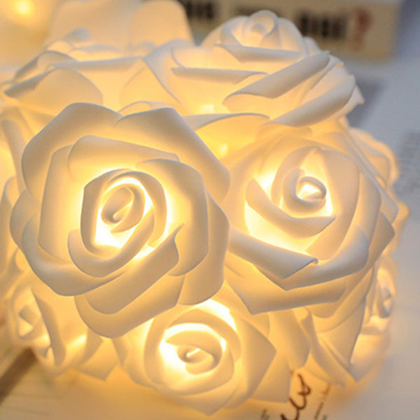 Plastic Rose String Light Kit Nordic Romantic LED Decorative Light for Bedroom