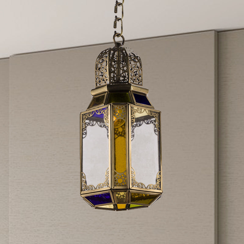 1 Kopfhänger Beleuchtung Vintage Lantern Metall Hanging Deckenlampe im Messing für Schlafzimmer