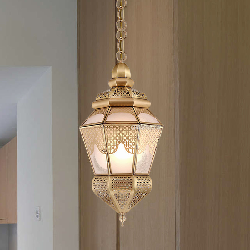 1-Bulb Metal suspendu lampe à lampe de style bohême laiton lanto