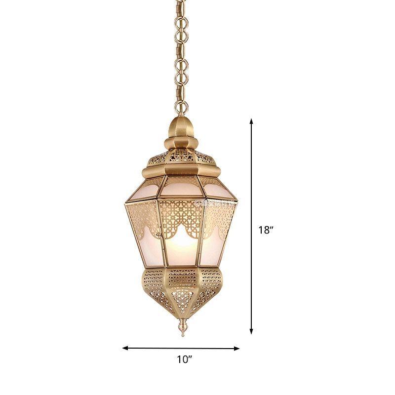 1-Bulb Metal suspendu lampe à lampe de style bohême laiton lanto
