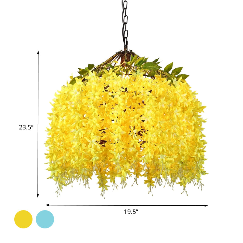 1 kit di lampada a led industriale a led industriale con un blossom in metallo in metallo blu/giallo